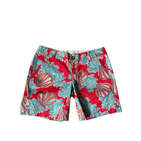 NEW Lilly Pulitzer Jayne Shorts size 2 Watermelon Red Blue Coral Coastal - Picture 2 of 15